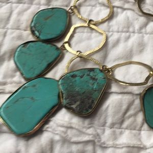 Anthropologie turquoise & gold-appearing necklace